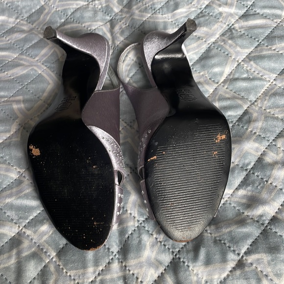 Sling back silver 3 inch heels - Picture 3 of 6